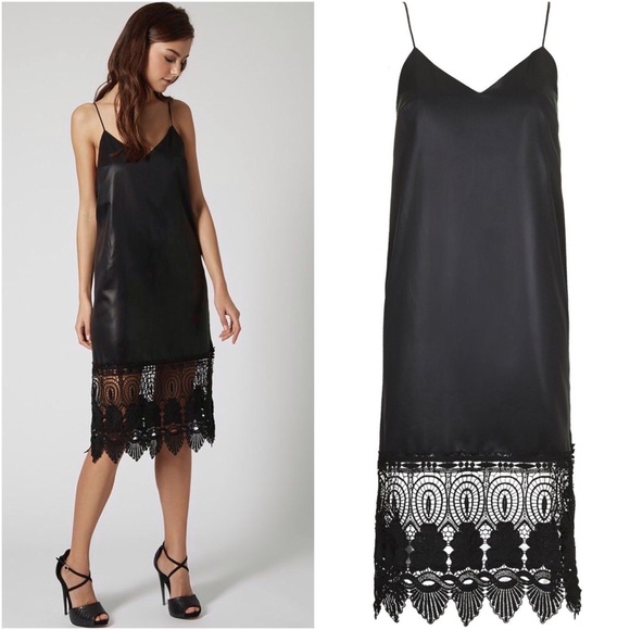 lace hem slip dress